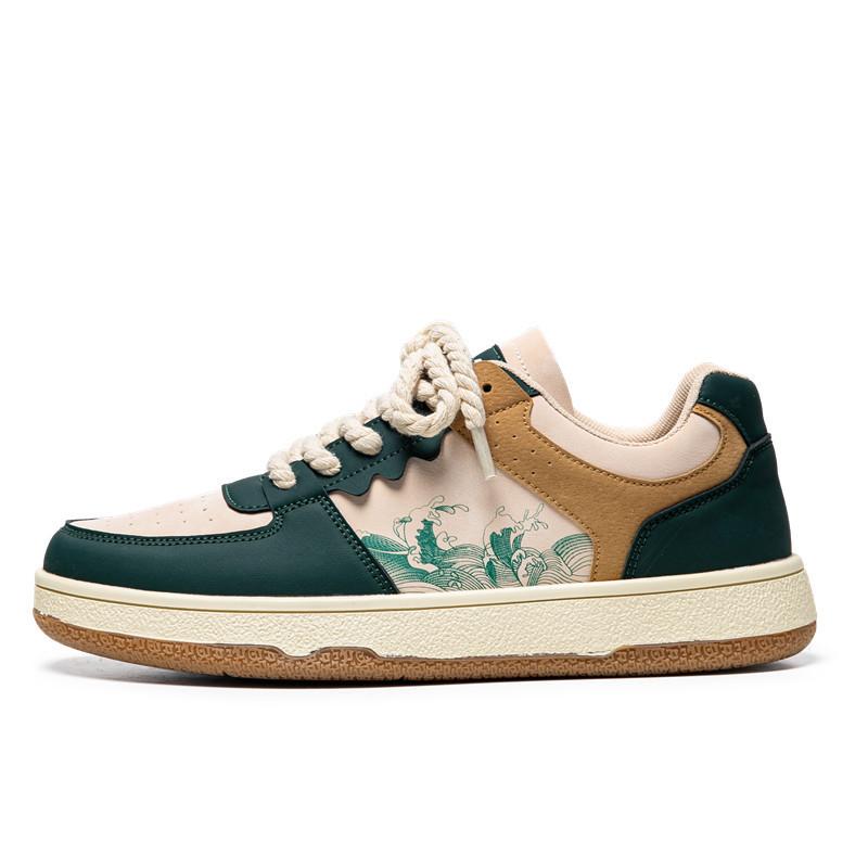 Mode Herren Retro Kontrastschuhe Atmungsaktive vielseitige Sneaker Lässiger dicksohliger weißer Schuh Outdoor rutschfest Herrenschuhe Zapatos