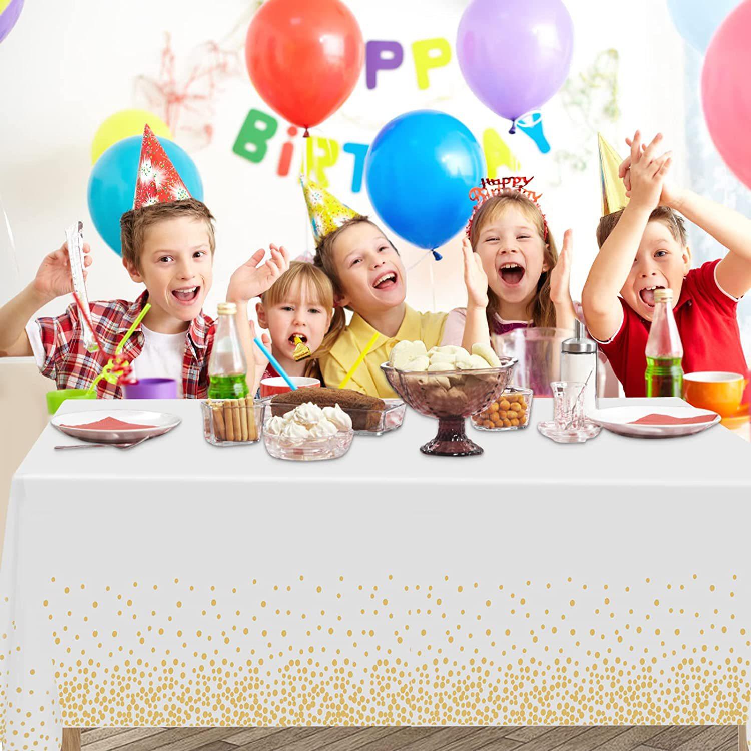 

Элегантная одноразовая скатерть в горошек, 137 x 274 см - Идеально подходит для вечеринок по случаю дня рождения, свадеб, детских праздников и особых случаев 137-274cm белый