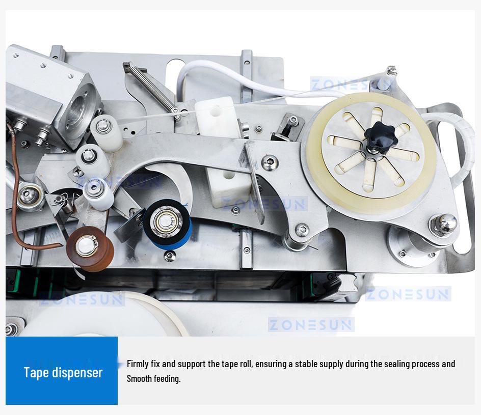 ZONESUN Semi-Automatic Tape Sealing Machine for Plastic, Acrylic, and Tinplate Gift Boxes