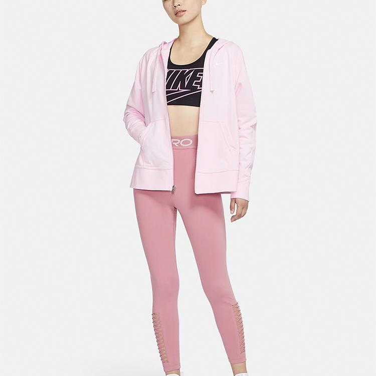 Nike Dri-FIT Full-Zip Training Hoodie Women Jackets Pink CU7010-663