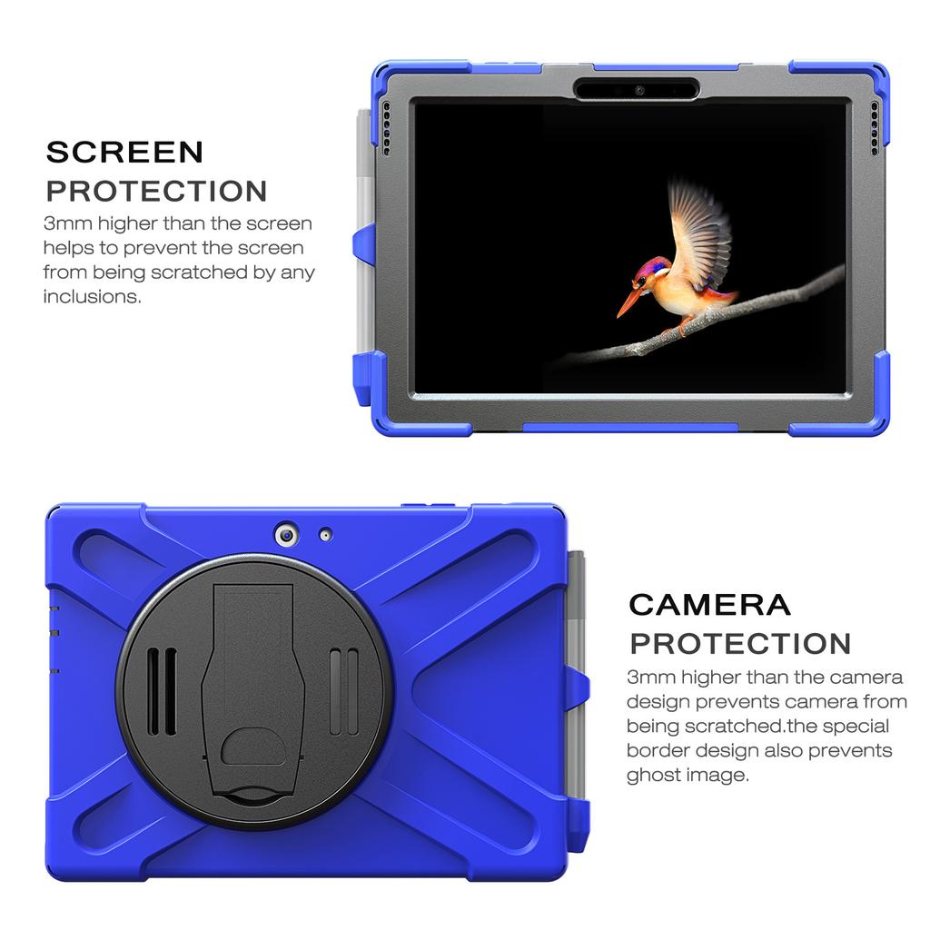 Custodia in Plastica Siliconica con Supporto Girevole a 360°, Cinturino a Mano/Spalla, Impugnatura Maniglia, Cavalletto Stabile per Microsoft Surface Pro