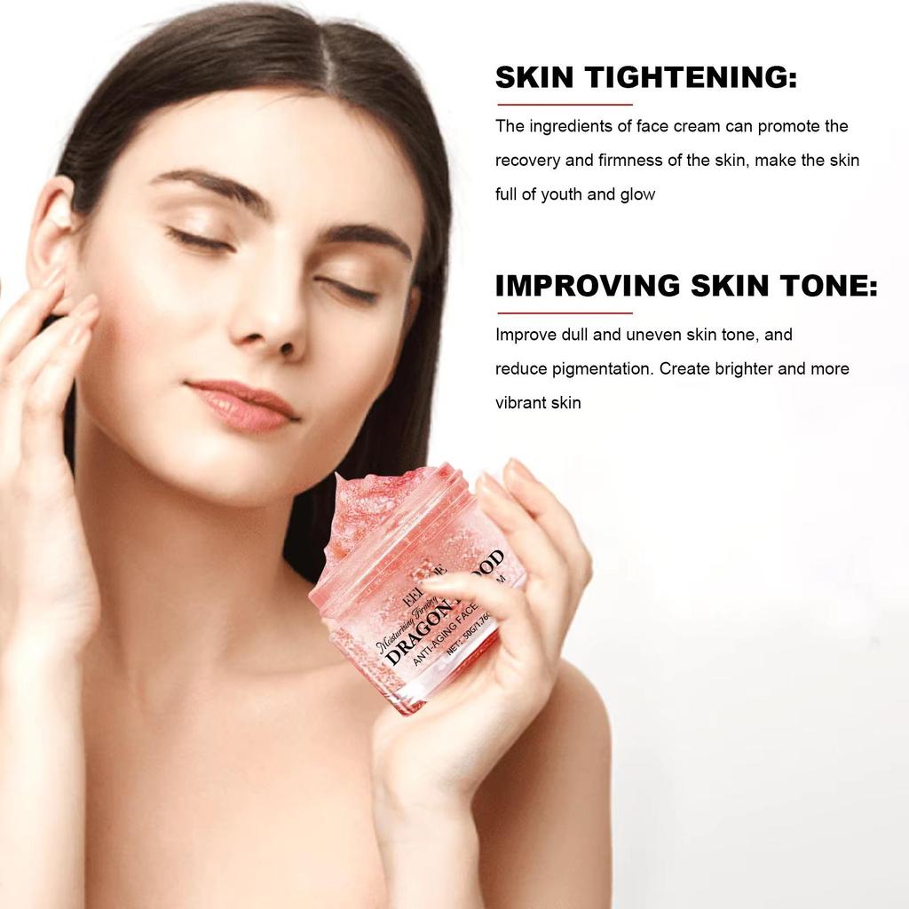 Crema Viso Sangue di Drago Restringente Pori Ringiovanimento Viso Nutriente Acido Ialuronico Idratante Crema Illuminante Viso
