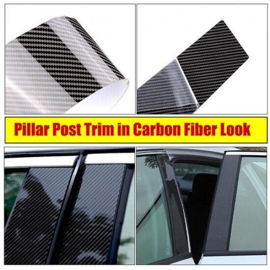 Door Window cARBON fIBER Pillar Post Trim Molding FOR 2017~22 Honda CRV CR-V 6PC