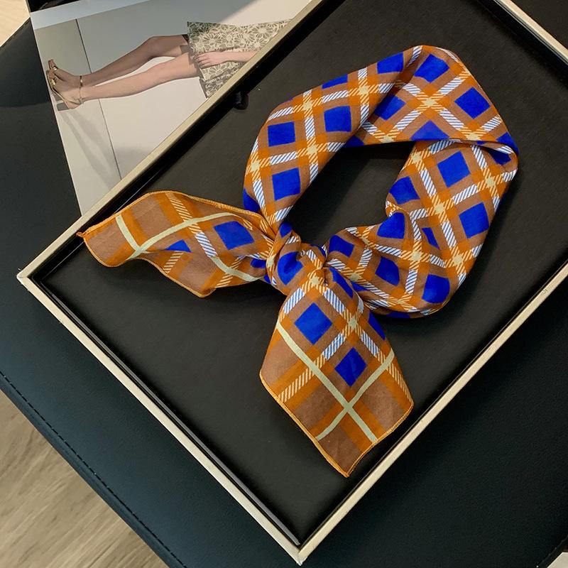 Literary square scarf cotton spring and summer silk scarf women's headscarf fashion headband flower scarf scarf silk scarf