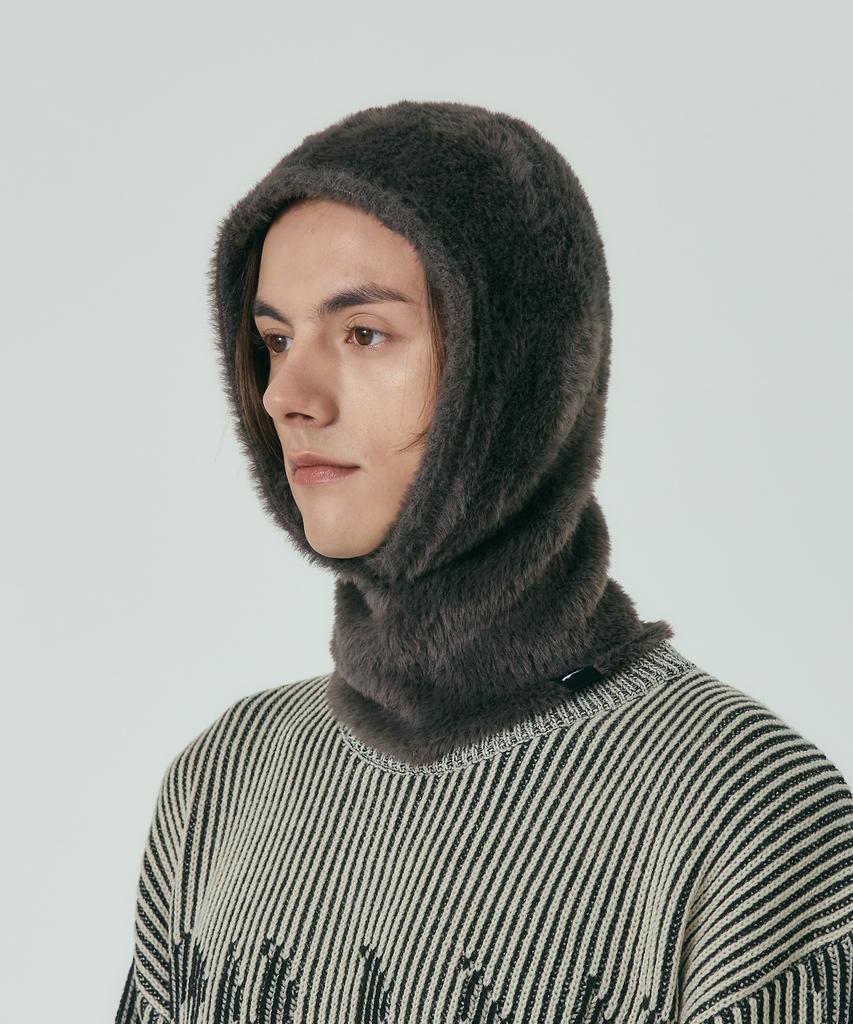 Sanlo [Unisex] Fluffy Fleece Balaclava - Charcoal Black