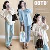 Spring/Summer 2026 Korean Maternity Long Sleeve Gentle Loose Doll Shirt
