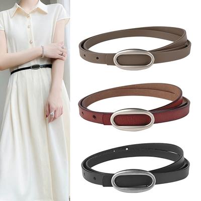 Genuine Leather Women's Belt Cowhide with Casual Pants Dress for Women's Thin Belt Goddess