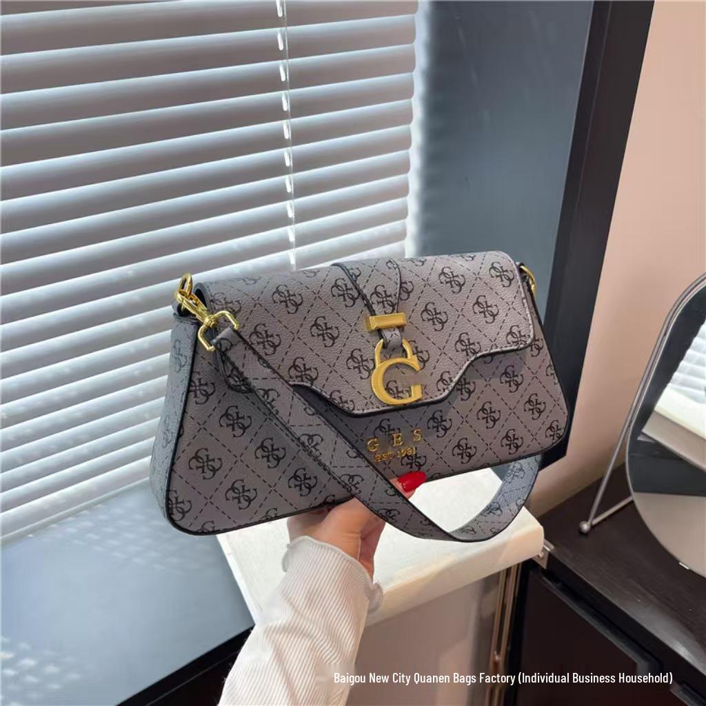 Trendy Dámská High-End Potisk Podpažní Crossbody Kabelka - Všestranná a Populární Niche Ramenní Kabelka 25.