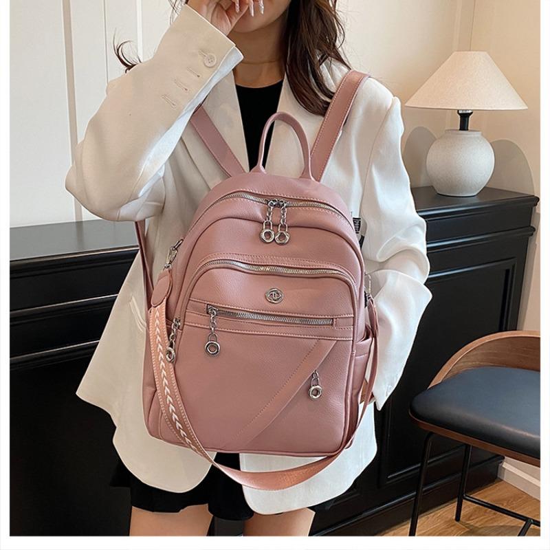 Backpack Women's Backpack Soft Leather New Casual Versatile Fashion Premium Large Capacity Commuter Shoulder Bag