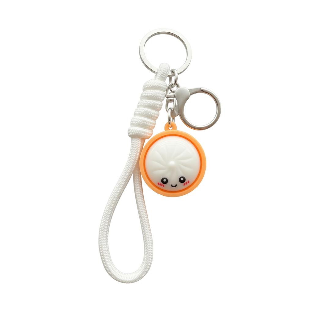 Stress Steamed Bun Keychain Toy for Squeezing and Fidgeting