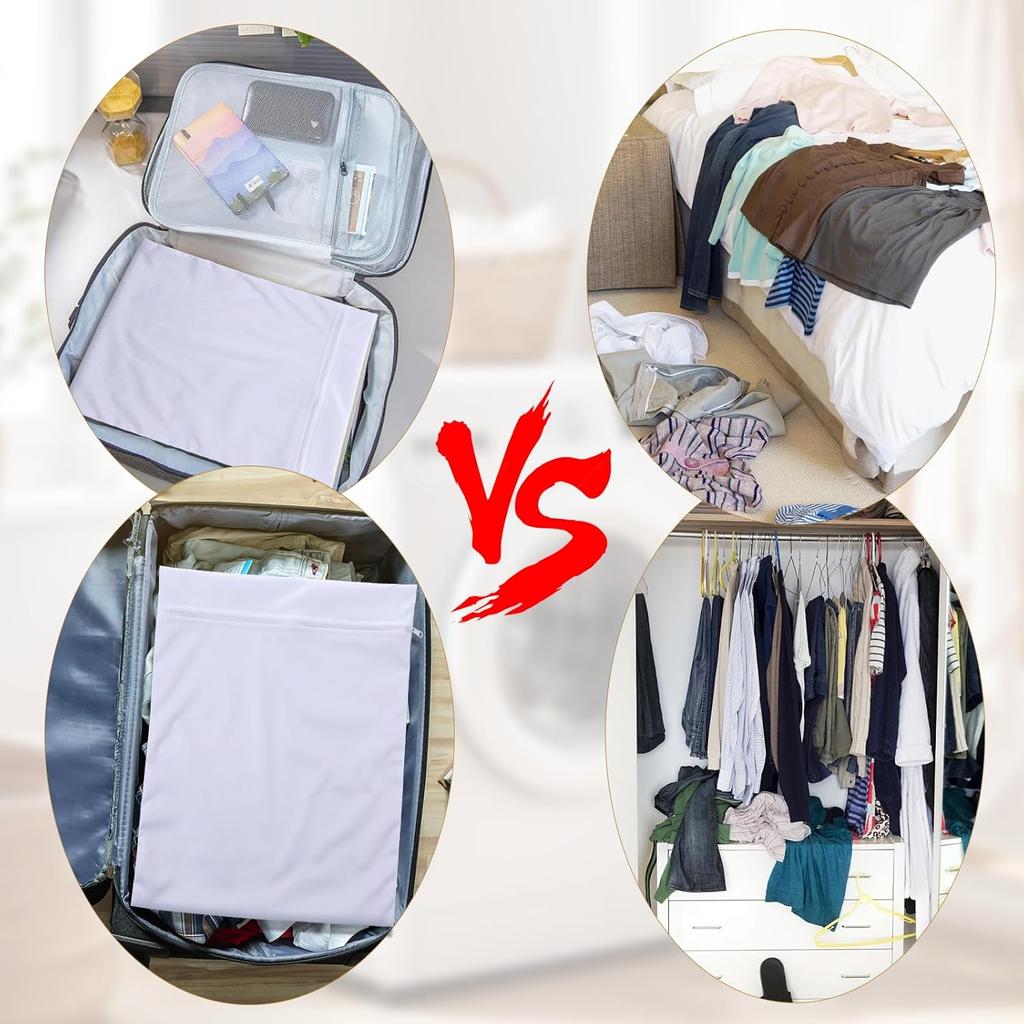 2 Pack Washable Waterproof Wet Dry Large Dirty Clothes Bag, Travel Laundry Bags, Portable Wet Bags with Handles for Dirty Clothes, Gym, Camping,