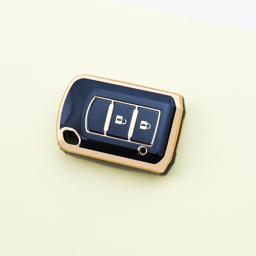 2/3 Buttons Gold Edge TPU For Mitsubishi ASX ASH Outlander Lancer EX Galant Pajero L200 Car Key Cover Case Protector Accessories