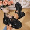 Fashion Shoes for Women 2025 Brand Buckle Strap Women's High Heels Fashion Round Toe Casual Comfortable Versatile Outdoor High Heels