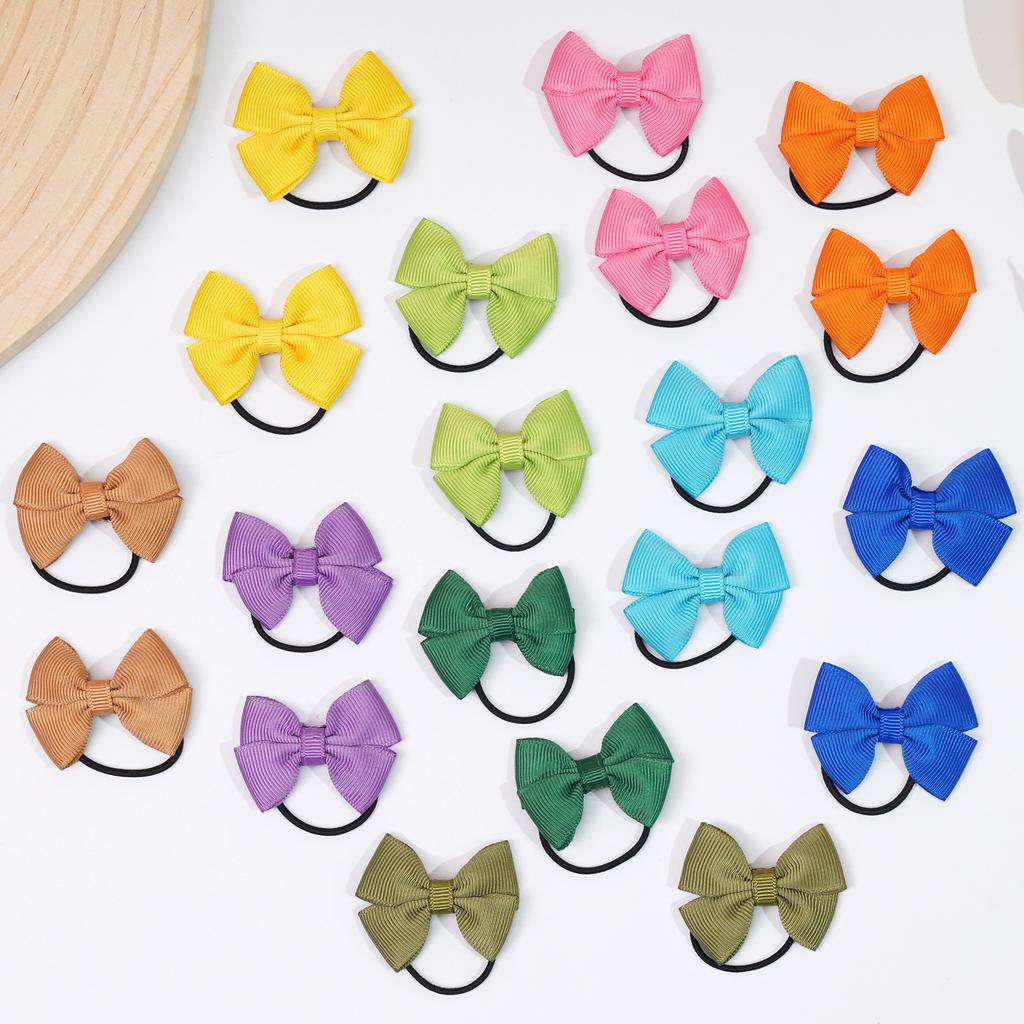 20/40/50 Pcs 2" Grosgrain Ribbon Pigtail Hair Bows Elastic Hair Ties Hair Bands Holders Hair Accessories for Baby Girls Infants