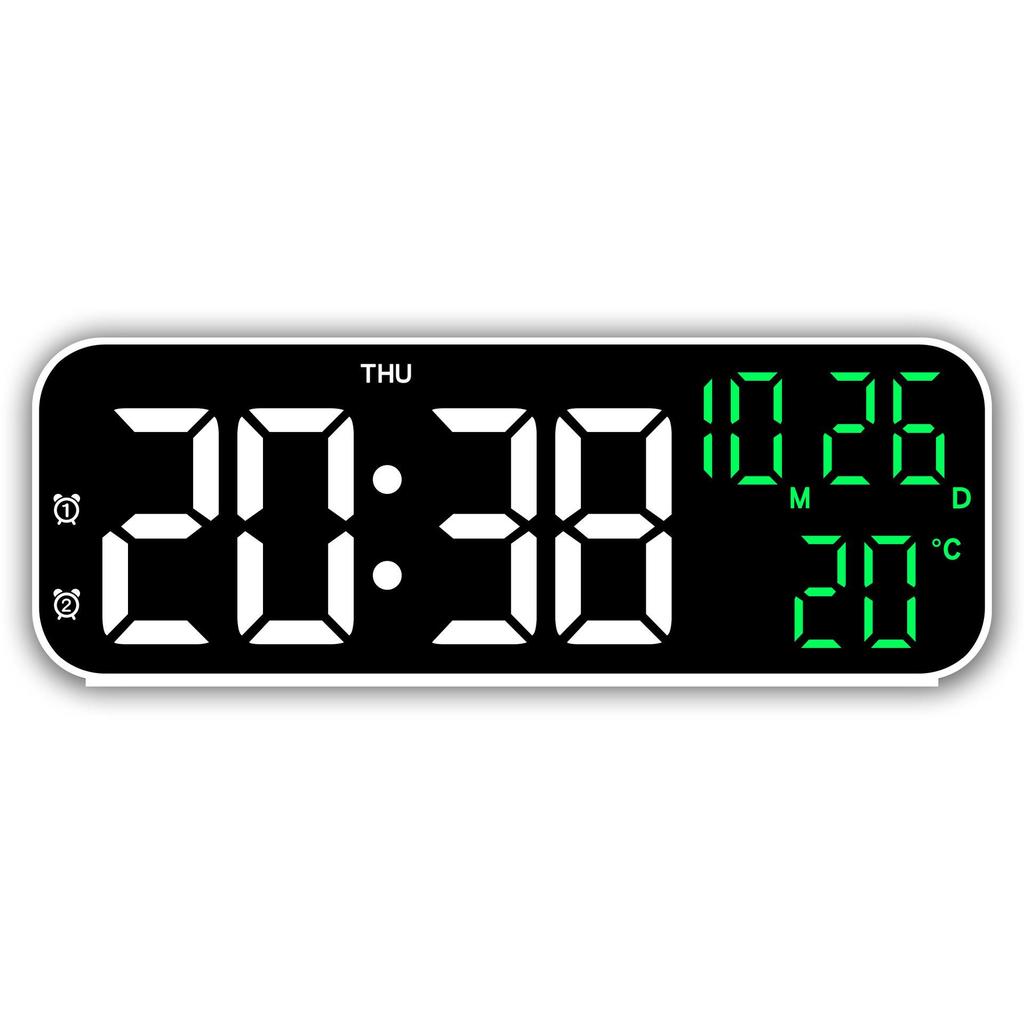 9-Inch Multifunctional LED Alarm Clock with Multiple Alarms
