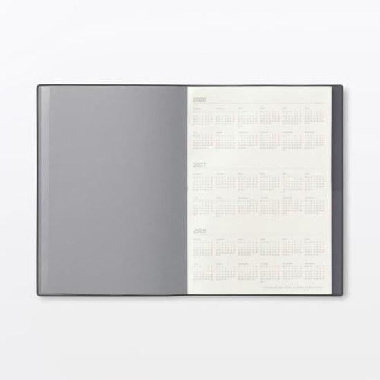 Muji Montag Start Monats-Wochen-Planer Start Dezember 2026 A5 Dunkelgrau