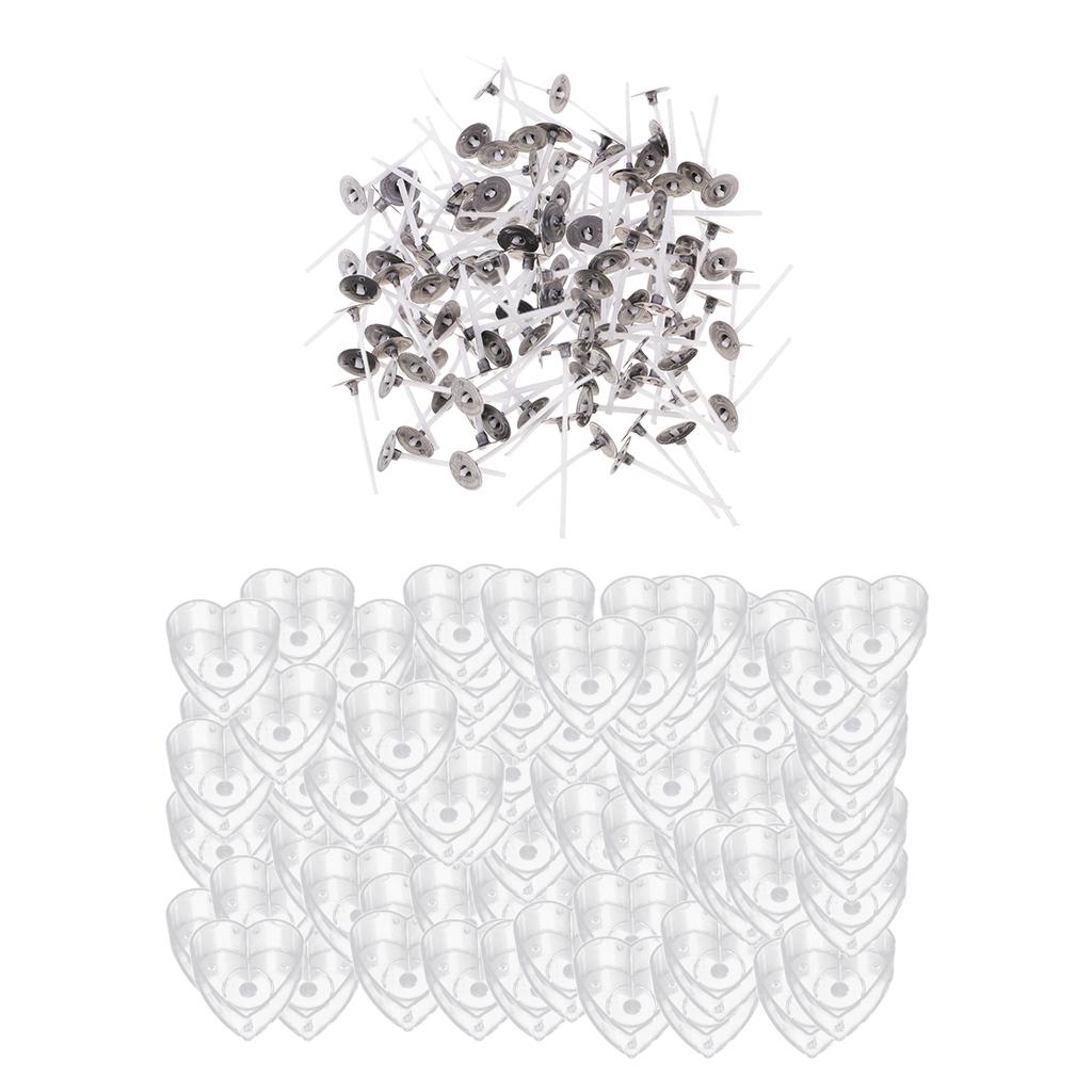 100pcs Clear Tealight Cup Heart Wax Shaping For DIY Scented Candle