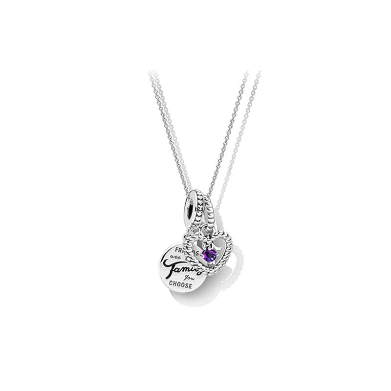 Pandora Star Wishes Birthstone 925 Silver Necklace Women s Style ZT2106 серебряный