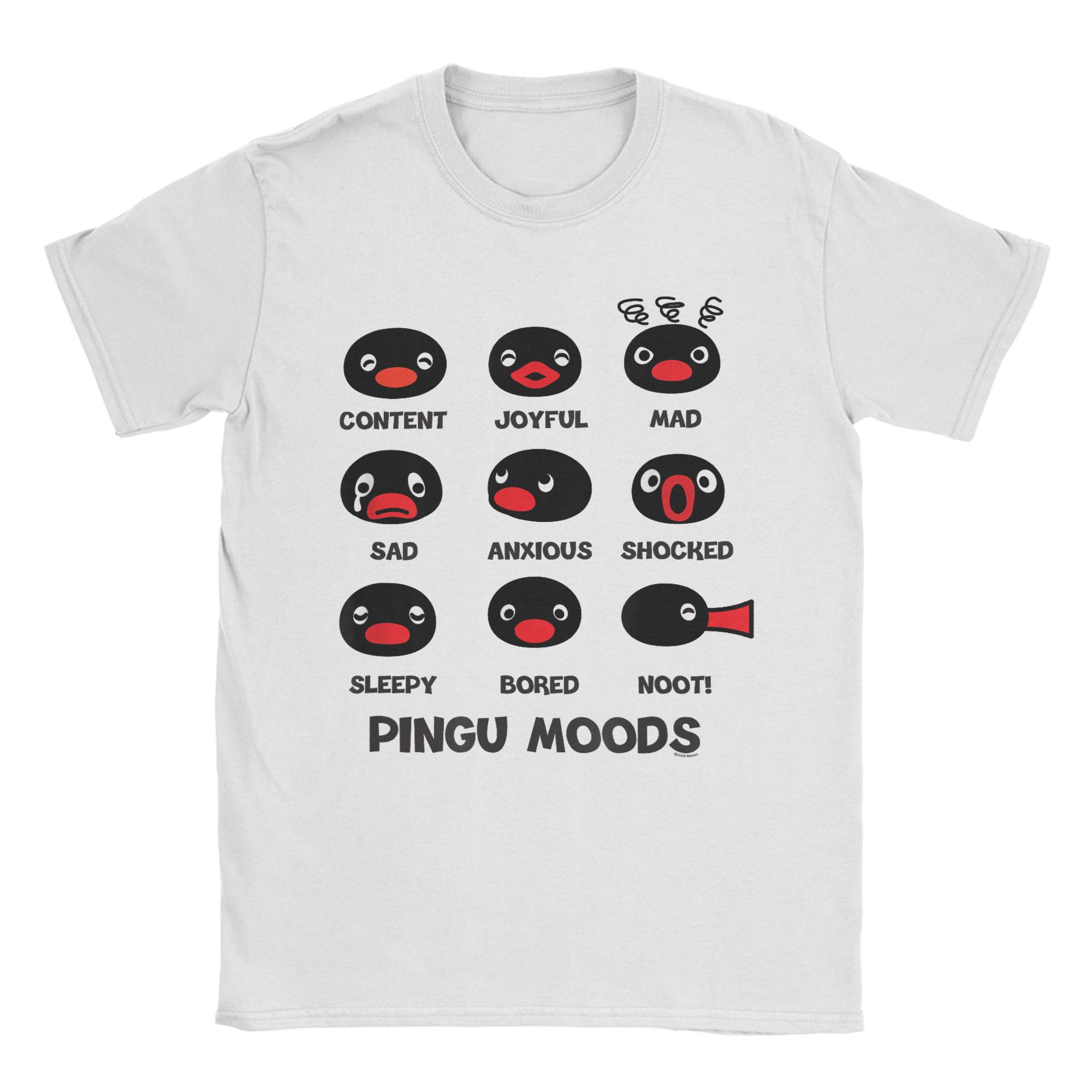 

Чоловічі футболки Pingu Pingu Moods 100% бавовняний одяг літній вуличний одяг футболка з коротким рукавом з круглим вирізом популярна футболка з принтом S