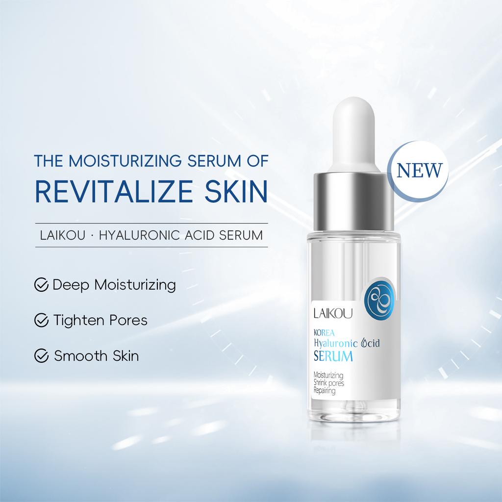 LAIKOU Hyaluronic Acid Serum Moisturizing Smoothing Face Essence Skin Care Shrink Pore Cream For Dry Facial Skin