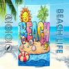 "Fun Beach Scene" Oversized Towel – Lightweight & Plush, Vibrant Cartoon Design, Perfect for Camping & Gym Use