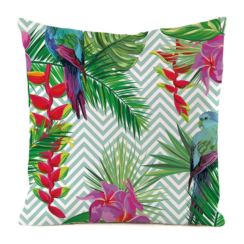Nordic Tropical Jungle Style Digital Printing Short Plush Pillow Covers For Car Sofa Office Cushion Cover Home Goods