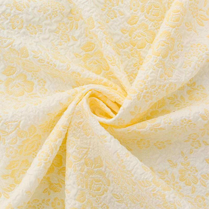 135x50/500cm 3D Yellow Embossed Relief Jacquard Fabric For Princess Dress, Children's Clothing, Handmade DIY Fabrics TJ21712