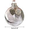 Clear Christmas Memorial Ornament Feather Ball, A Piece of My Heart is in Heaven, Christmas Tree Memorial Hanging Pendant Gift for Mom, Dad, Son,