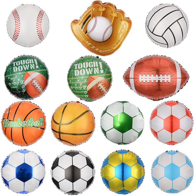 18 Inch Black And White Football Balloon Football Basketball Balloon Baseball Sports Aluminum Film Balloon European Cup Decorative Props
