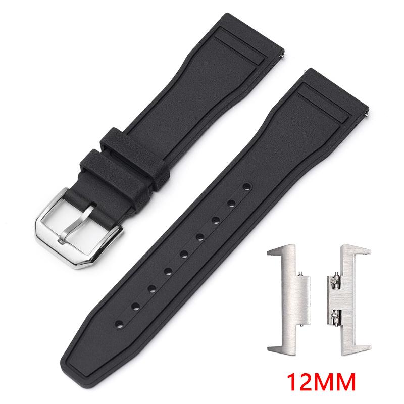 FKM Fluorgummiband för Tissot PRX-serien T137.407/T137.410 Super Player 40mm Herrar Snabbfäste Adapter Klockarmband 12mm