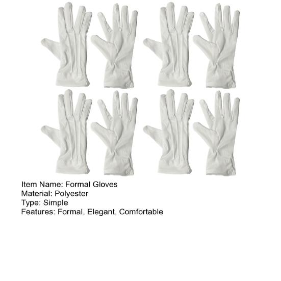 White Formal Gloves Uniform Costume Tuxedo Guard Gloves for Men Women Coin Jewelry Inspection Gloves for Server
