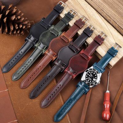 Echtes Leder Uhrenarmband 18mm 20mm 22mm Retro Handgefertigt Uhrenarmband Mit Matt Braun Kaffee Leder Armband Armbanduhr Armband