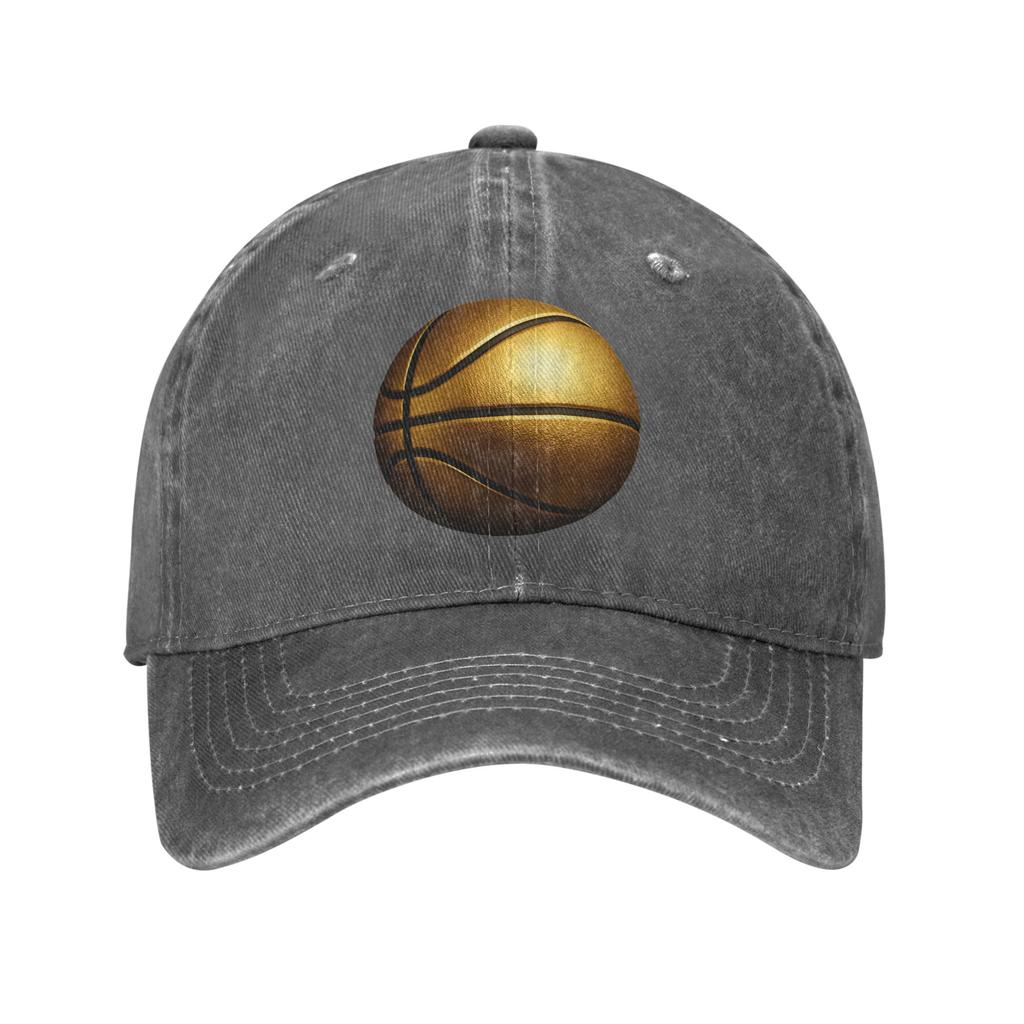 Funny Basketball golden Washed Baseball Cap  y2k Funny Sun Hip Hop Hats Summer Women Men Outdoor Sports Baseball Caps