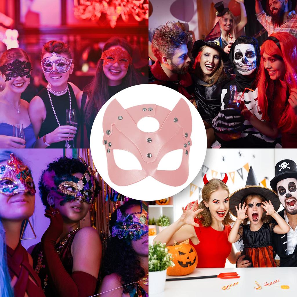 Rabbit Headgear Mask, Animal Costume, Masquerade, Cat Mask, Fox Mask, Cosplay, Bunny Ears, Bunny Headband (Pink)