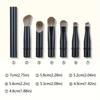 6-piece Mini Makeup Brush Set with Detachable Travel Contour Concealer Brush, Eyeshadow Brush and Double-ended Makeup Brush