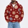 Men's Fall Winter Flannel Christmas Print Pullover Sweatshirt for Casual Holiday Wear