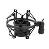 VICASKY Shock Mount Microphone Metal Holder Vibration Noise Reduction Adjustable Angle Universal Live Home Recording Black