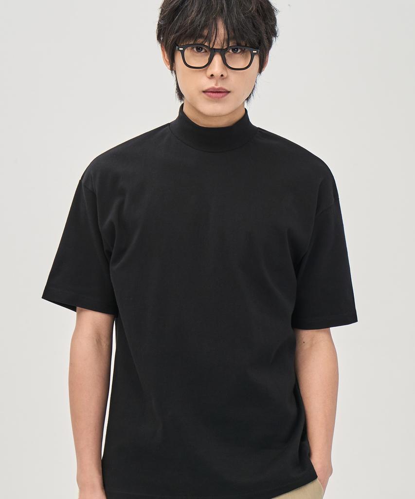 PRAIRIE Half-Neck Short-Sleeve T-Shirt (Black)