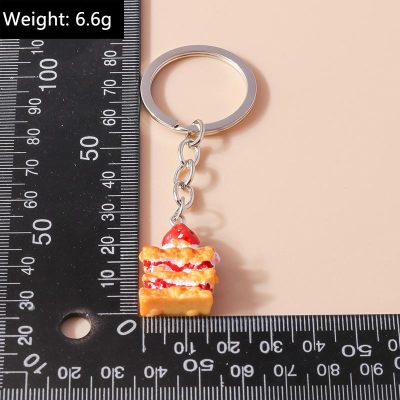 Cute Cartoon 3D Food Keychains Hamburg Donut Cookies Cake Key Ring for Men Women Handbag Pendant DIY Jewelry Gifts