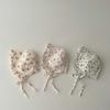 Floral Printed Sunshade Cap Breathable Princess Hat New Ear Protection Hat  Newborn