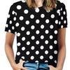 Summer Vintage Polka Dot 3D Print Women's T-Shirts Women's Casual Short Sleeve T Shirt O-Neck Tees Harajuku Tops Female Clothing