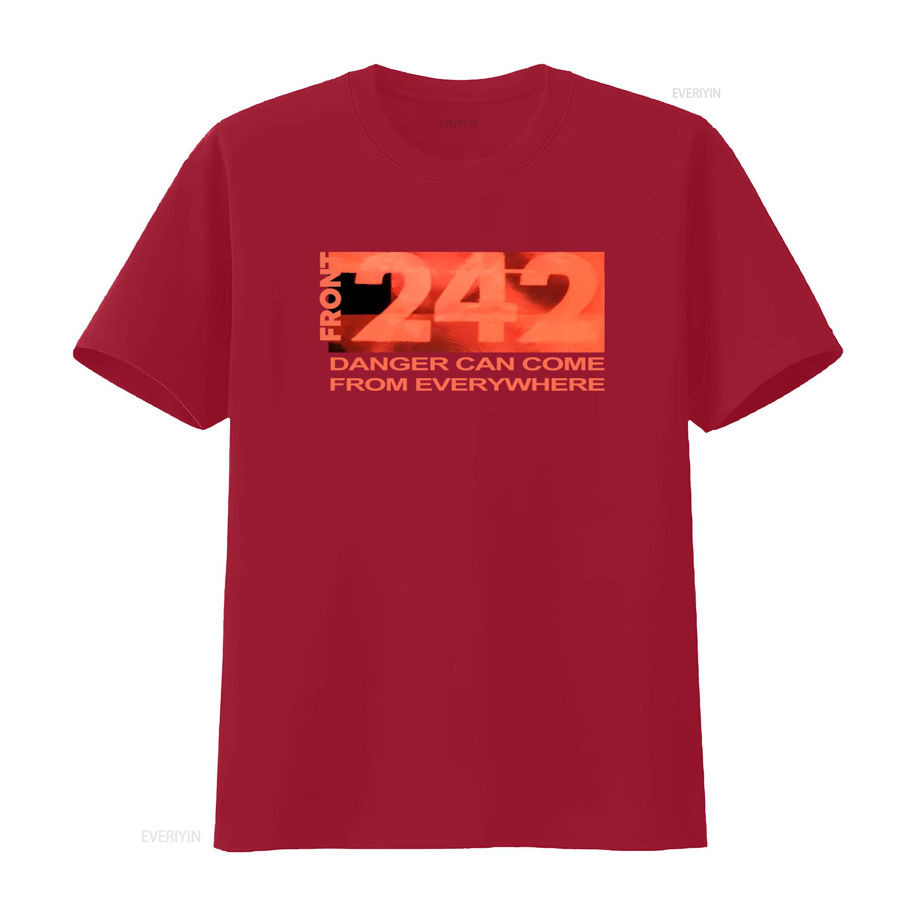 

FRONT 242 Danger Can Come From Everywhere Print Girlie XL T Shirt New Unworn vintage Washed fashion graphic Comfortable Soft S