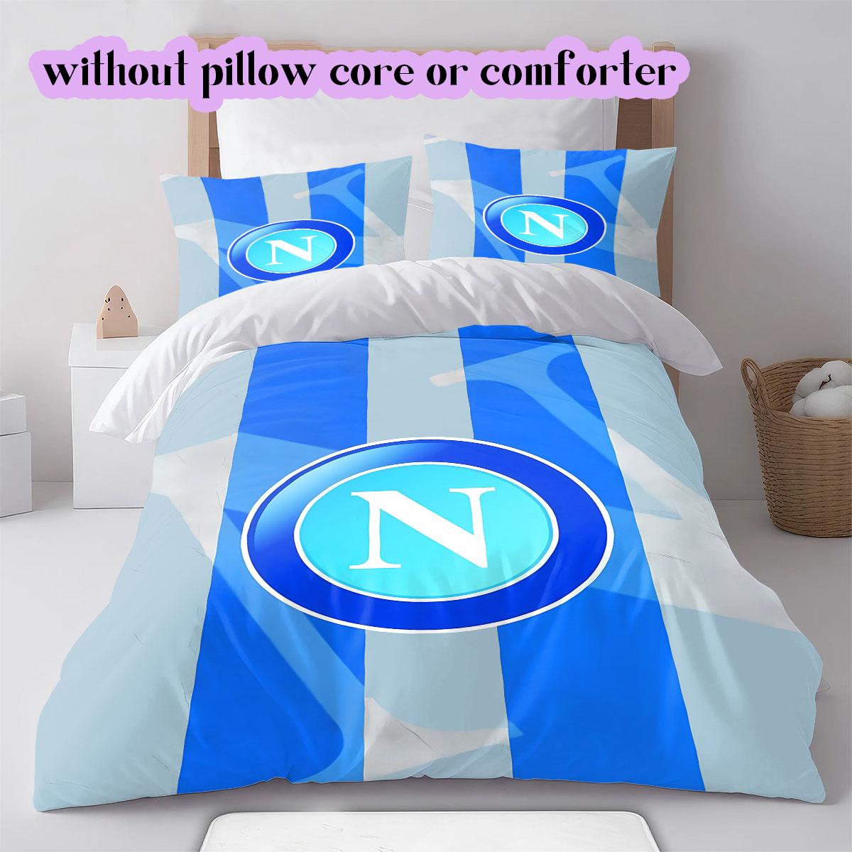 

SSC Napoli football Pattern Bedding,Quilt Set Quilt Cover Pillowcase Home Birthday Gift (1*duvet cover+2*pillowcase,without core) 135x200cm