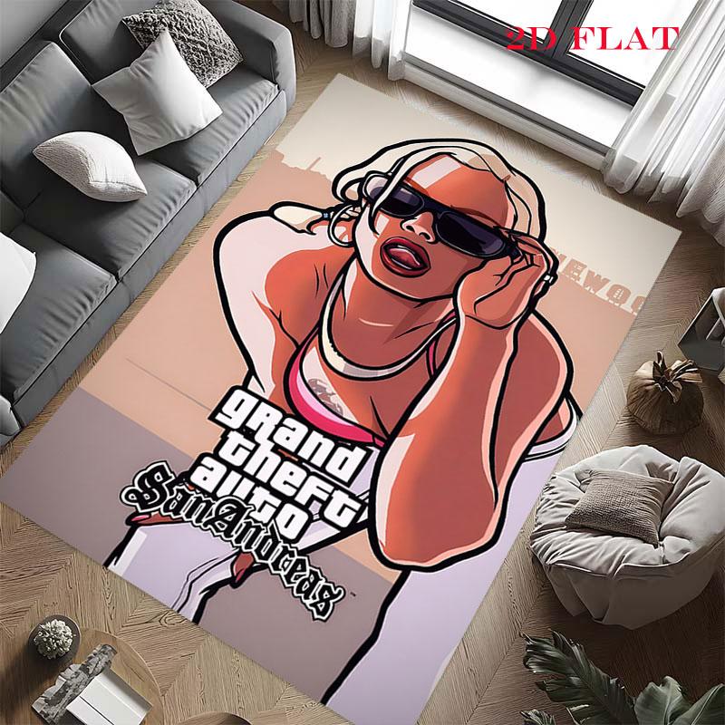 Tappeto GTA Legacy per Soggiorno Camera da Letto Casa Decorazione Divano, Tappetino Antiscivolo per Giochi Bambini