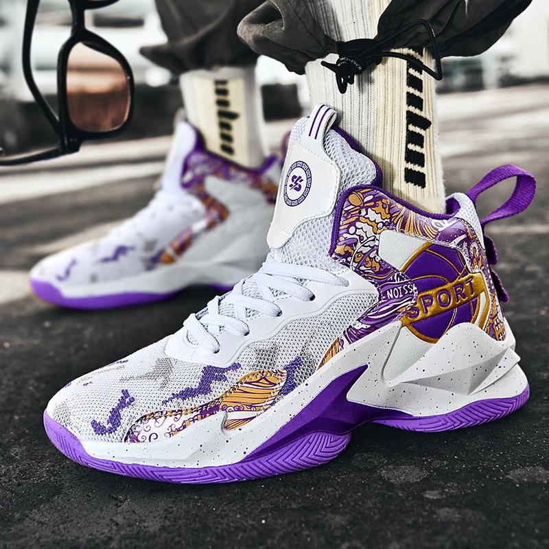 Men Basketball Shoes Indoor Breathable High-Quality Sneakers Women Sport High-Quality Sneakers Outdoor Training Basketball Boots