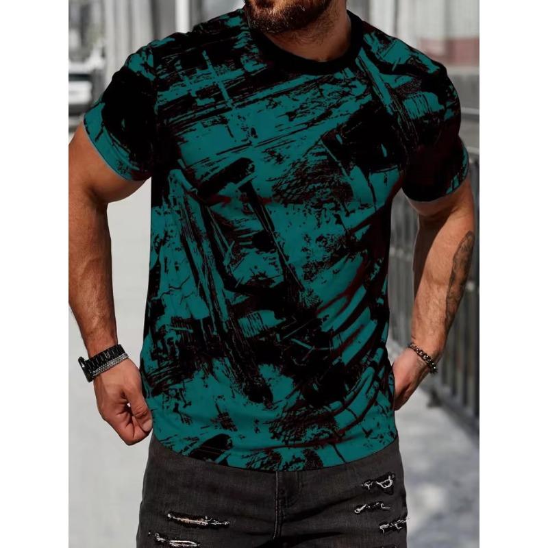 

Винтажный принт Дизайн Мужская футболка Лето Улица Мужская футболка с коротким рукавом Модная Повседневная Мужская одежда Мода Дышащий Мужской топ 6XL