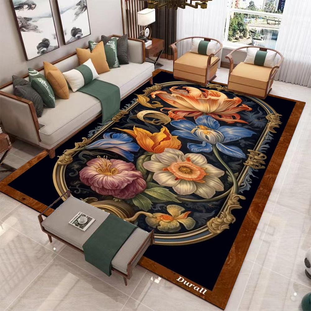 Exquisite Floral Carpets Living Rooms Bedrooms Sofas Balconies Non Slip and Washable Floor Mats Exquisite Home Decor Accessories