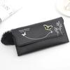 Butterfly Designer Women Long Wallets PU Leather Money Bag Solid Wool Ball Bow Clutch Bag Large Capacity Card Bag Coin Purse