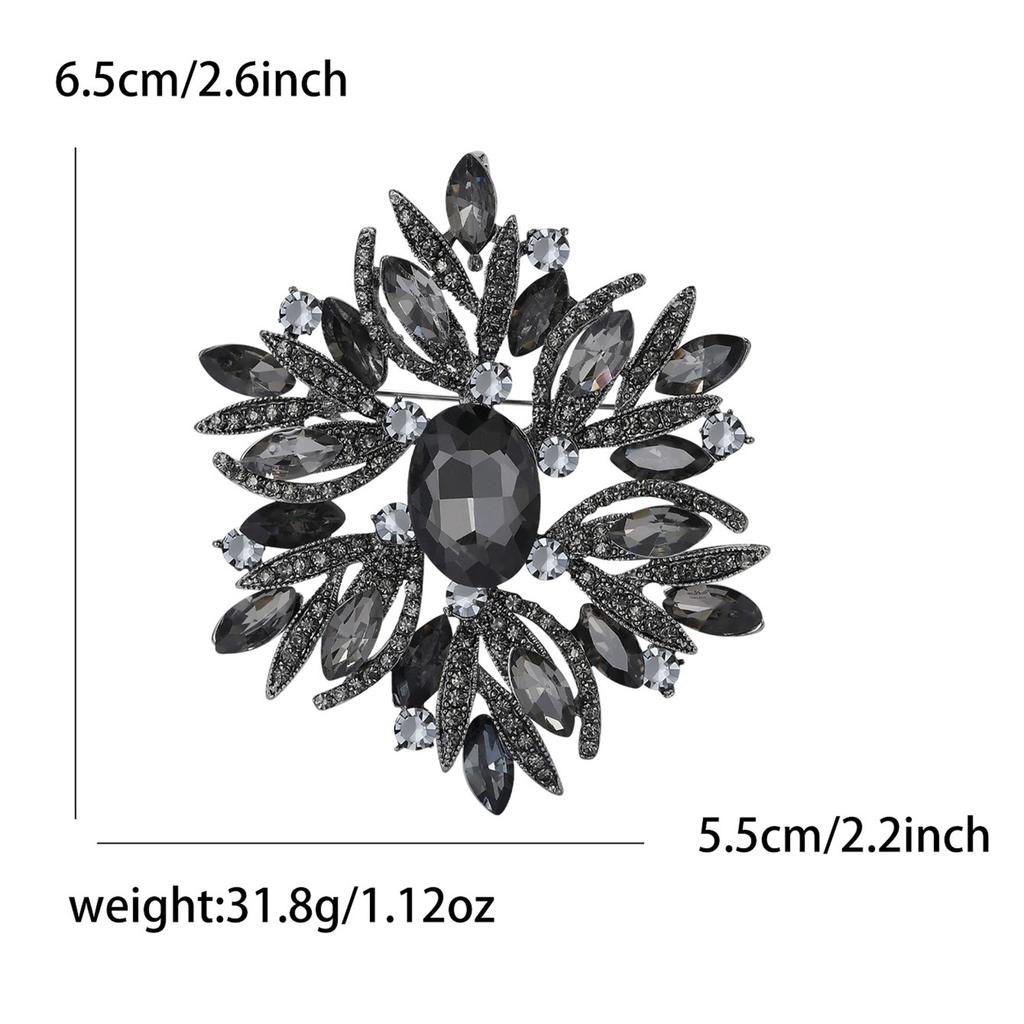 Women Glass Brooch Rhinestone Shining Boutique Decoration Badges Pins