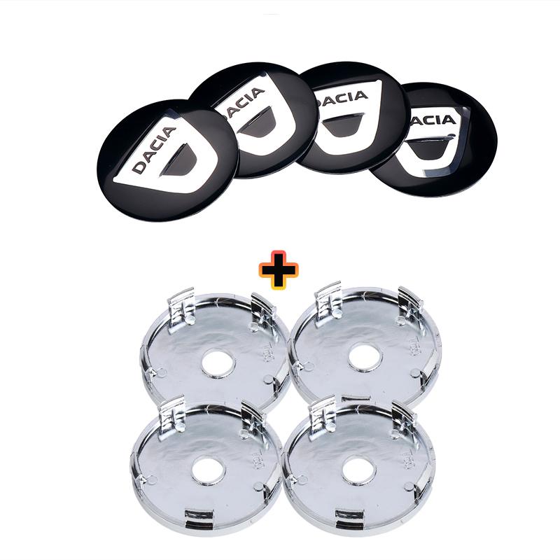 4Pcs Car Wheel Center Hub Caps Aluminum Decorative Sticker For Dacia Logan Sandero Duster Lodgy Jogger Dokker Stepway Bigster